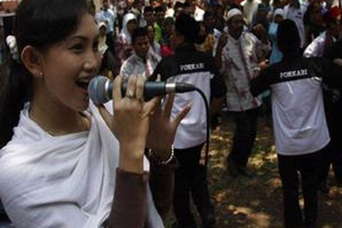 Tak lupa, orkes melayu juga tampil di Lebaran Betawi, Sabtu (18/10).