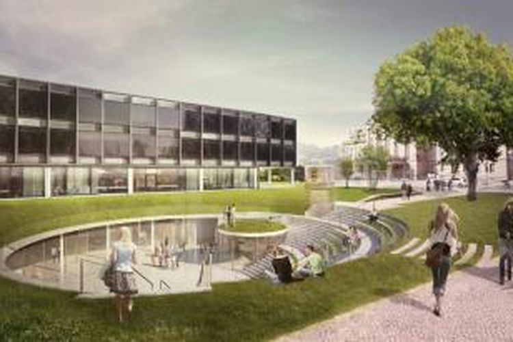 Henning Larsen Architects memenangkan kompetisi mendesain pusat kegiatan masyarakat dan pusat media (media centre) di Stuttgart Castle Park.