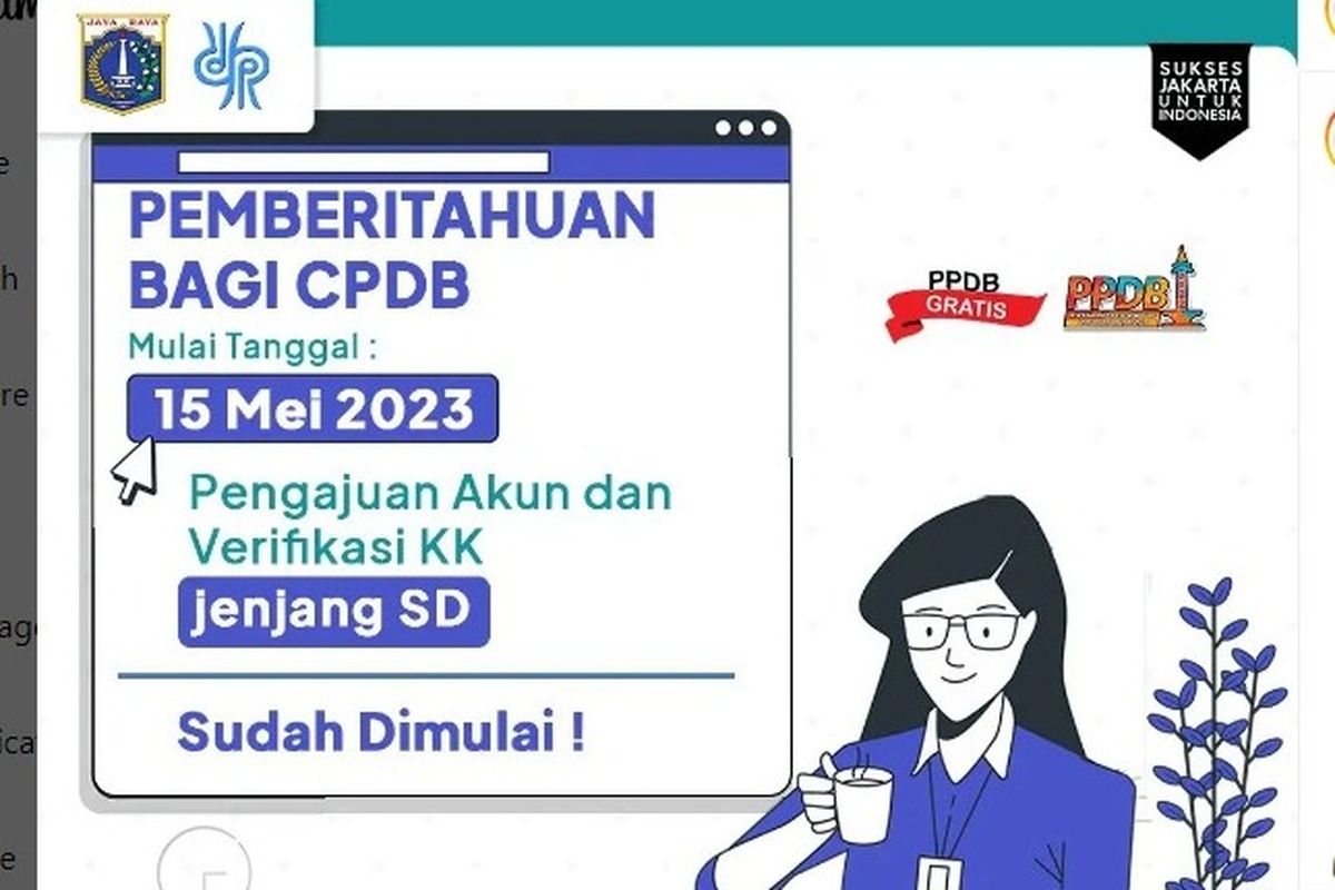 Cara pengajuan akun PPDB SD 2023 pada PPDB Jakarta 2023.