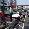 Pengemudi Yaris Tabrak Pembatas Jalan di Senen, Bodi Mobil Ringsek, Penumpang Terluka