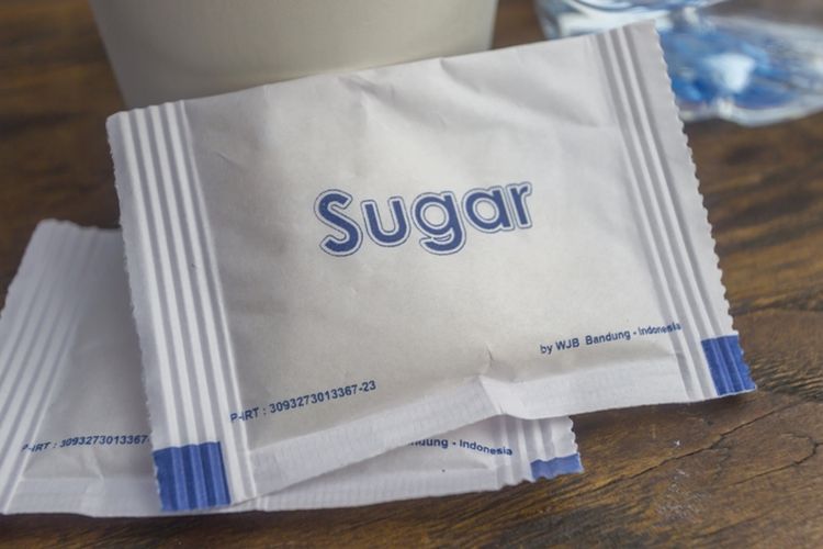 ilustrasi gula diet kemasan. 