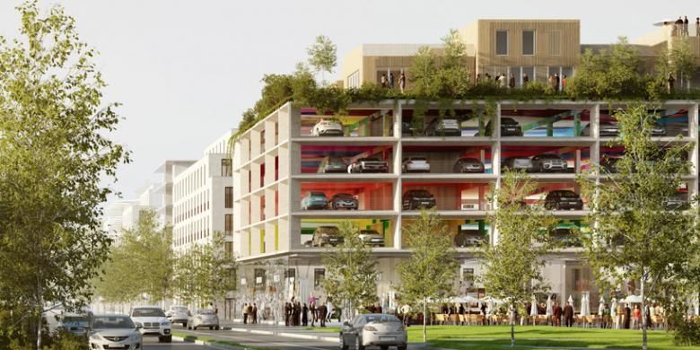 Konsultan arsitektur asal Inggris, Brisac Gonzalez Architects mengajukan proposal berupa desain kompleks hunian terintegrasi di atas bangunan parkir hijau di Bordeaux, Prancis
