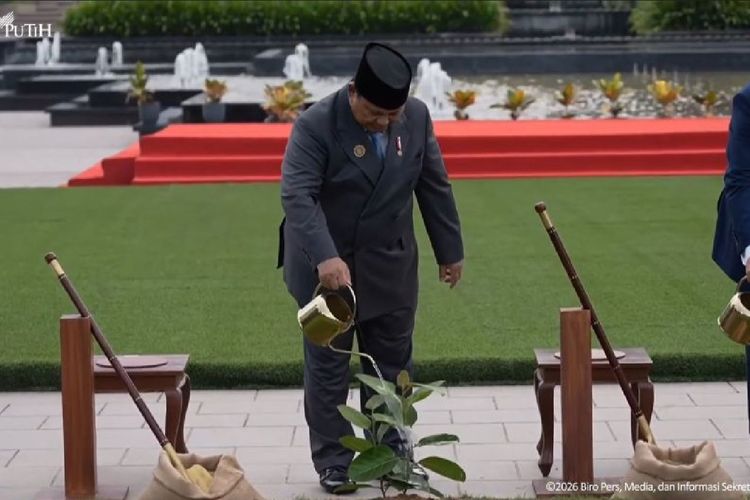 Prabowo Menanam Pohon Bersama Para Pemimpin Negara Anggota BRICS di India