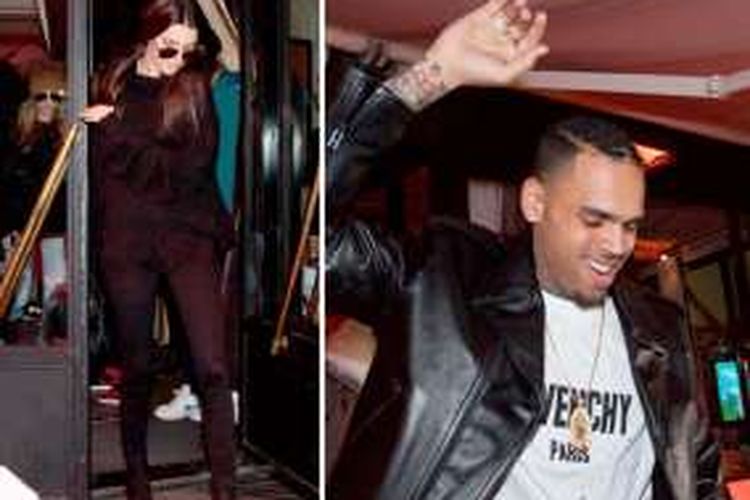Model Kendall Jenner dan penyany R&B Chris Brown berpesta bareng di Paris Fashion Week.