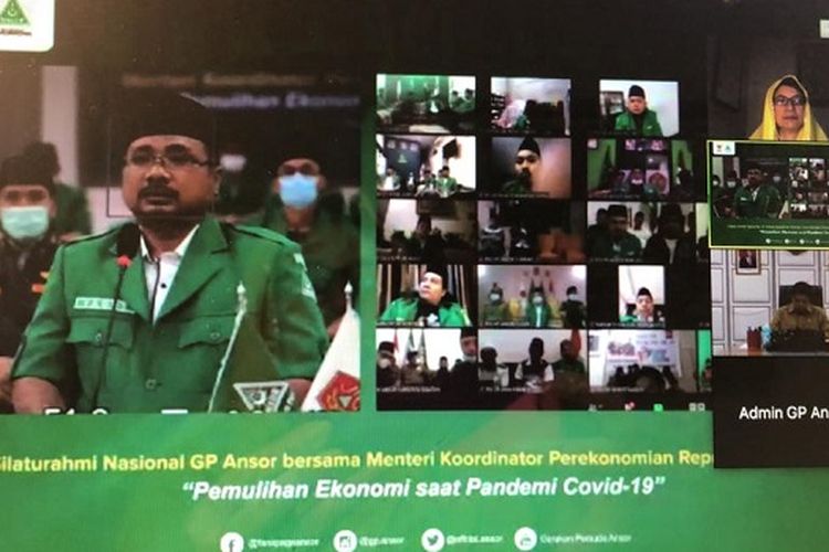 Webinar PP GP Ansor bertajuk Pemulihan Ekonomi saat Pandemi Covid-19, Senin (13/7/2020).