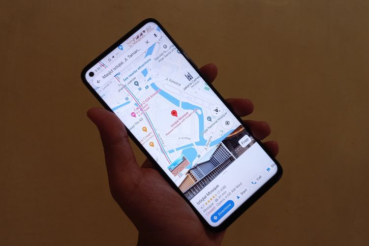 Ilustrasi Google Maps menampilkan Masjid Istiqlal.