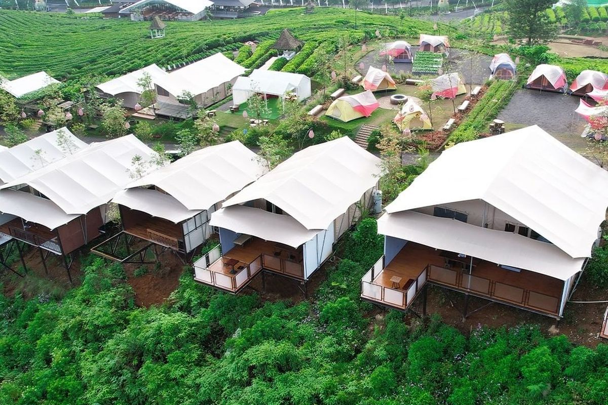 Fasilitas camping dan glamping di Asstro Highlands Ciater.
