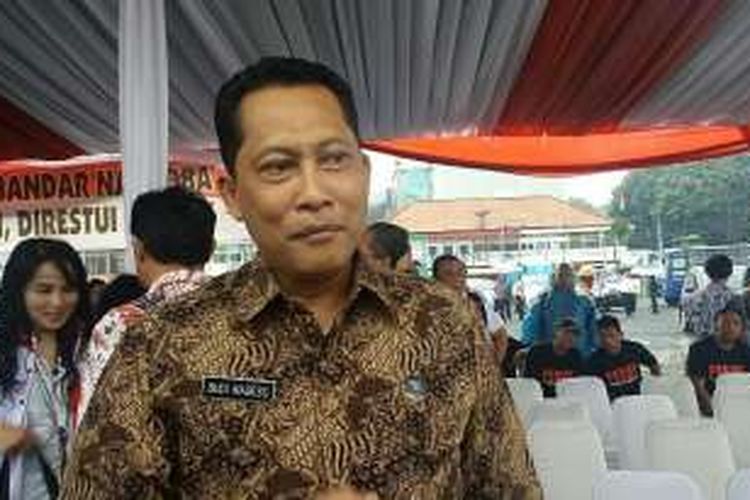 Kepala Badan Narkotika Nasional Komisaris Jenderal Polisi Budi Waseso dalam acara pemusnahan sabu seberat 120 kilogram di lapangan parkir Jalan Cengkeh, Jakarta Barat, Jumat (26/2/2016).