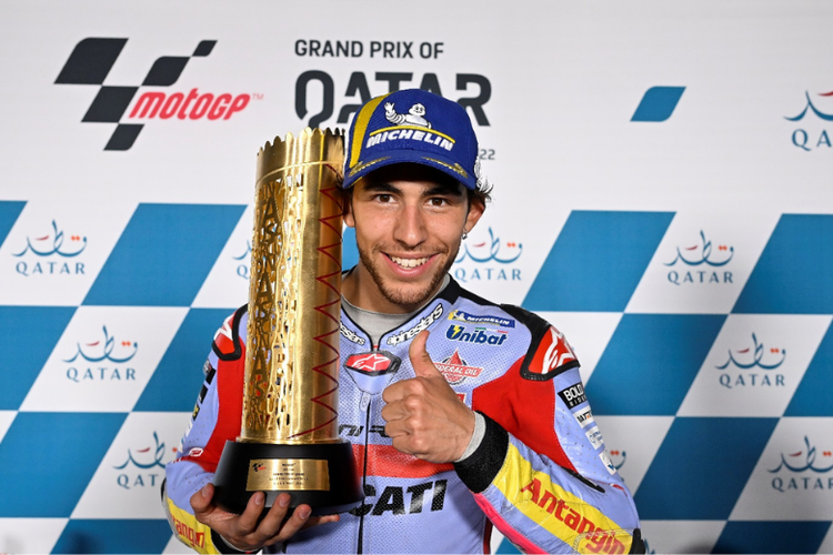 Enea Bastianini saat memenangi seri pembuka MotoGP Qatar 2022. 