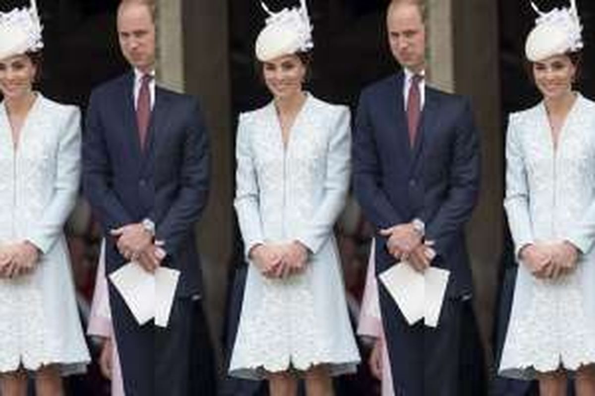 Gaun dengan rok di atas lutus yang dikenakan Kate Middleton di ulangtahun ke-90 Ratu Elizabeth