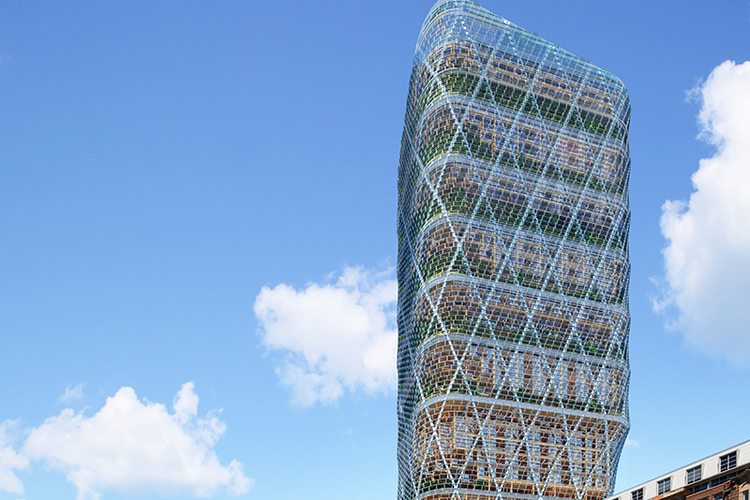 Desain Atlassian Central, bangunan dari material kayu setinggi 182 meter yang sedang dibangun di Sydney, Australia