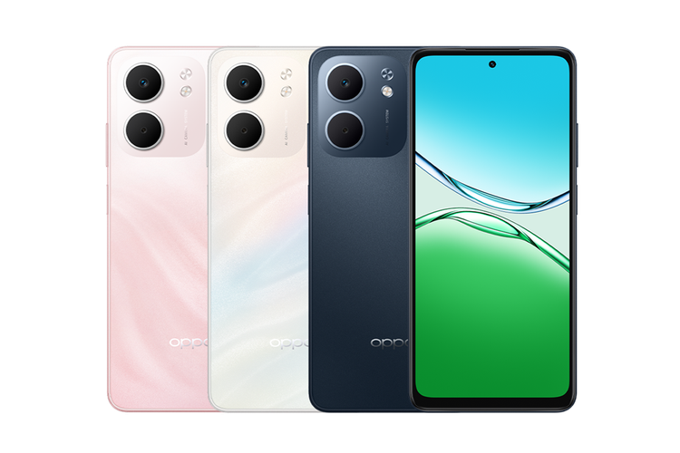 Tiga warna Oppo A5x: Twilight Pink | Laser White | Midnight Blue