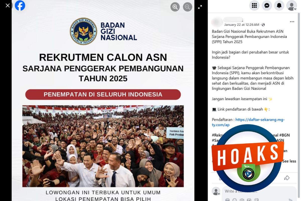 INFOGRAFIK: Beredar Hoaks Rekrutmen SPPI Mencatut Badan Gizi Nasional