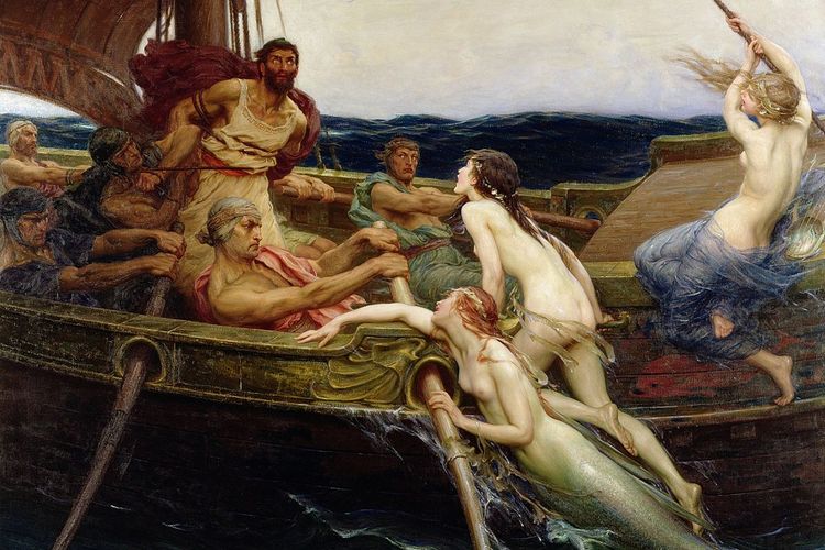 Lukisan Ulysses and the Sirens (c.?1909) oleh Herbert James Draper