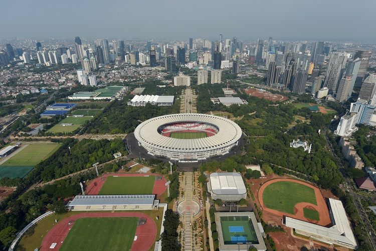 Potret Gelora Bung Karno (GBK) Senayan, Jakarta.