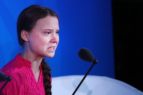 Saat Trump Lewat, Wajah Kesal Aktivis Lingkungan Greta Thunberg Jadi Viral