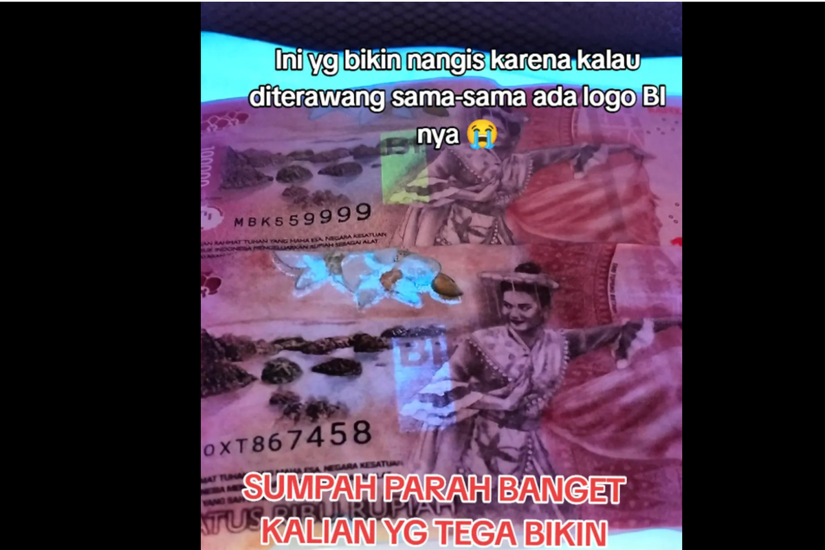 Logo Bank Indonesia di Uang Palsu Tetap Menyala Saat Diletakkan di Bawah UV, Ini Kata BI.
