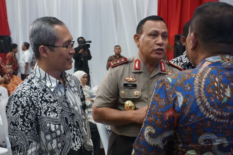 Ketua KPK terpilih Firli Bahuri saat menghadiri peringatan Hari Antikorupsi Sedunia di Gedung Merah Putih KPK, Senin (9/12/2019).