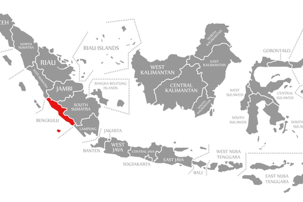 Ilustrasi Bengkulu, peta Indonesia