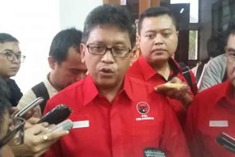 Sekjen PDI-P Hasto Kristiyanto saat ditemui di Gedung KPU Jakarta, Selasa (12/5/2015).