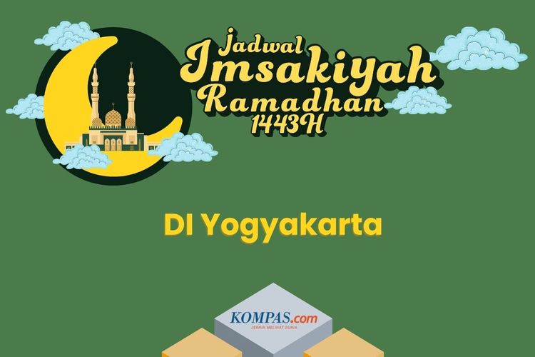 Jadwal imsakiyah dan buka puasa Ramadhan 2022 untuk seluruh wilayah di Daerah Istimewa Yogyakarta.