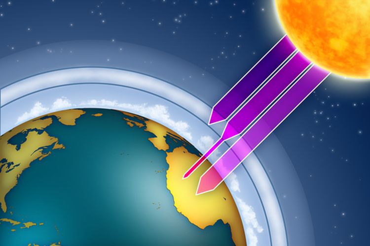 Salah satu fungsi dari lapisan ozon pada lapisan stratosfer adalah ….
