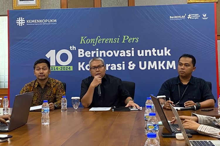 Plt. Deputi Bidang UKM KemenKop UKM, Temmy Satya Permana dalam konferensi pers : Inovasi Pembiayaan Untuk UMKM