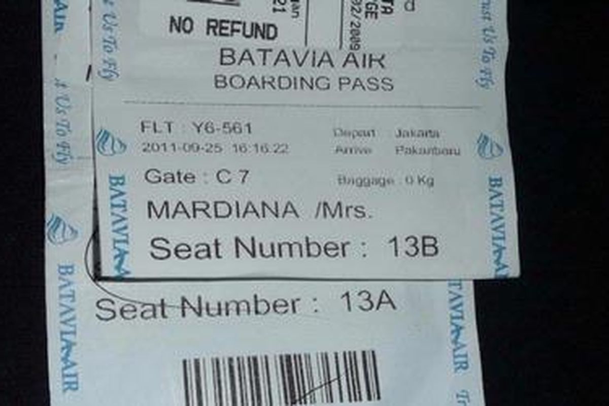Misteri Kursi Bernomor 13 di Pesawat Batavia Air