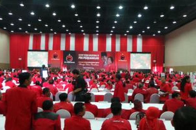 Suasana Rapat Kerja Nasional PDI Perjuagan di Ancol, Jakarta, Jumat (6/9/2013).