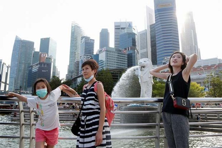 Patung Merlion, Singapura.