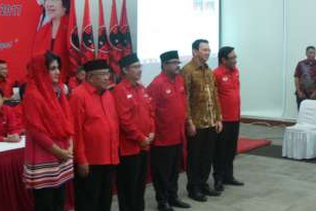 Calon kepala dan wakil kepala daerah PDI-P yang diumumkan di Kantor DPP PDI-P Jakarta, Selasa (20/9/2016).