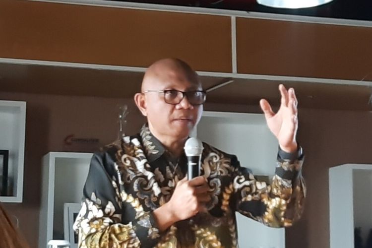 Direktur Utama PT MRT Jakarta William P Sabandar saat pemaparan di Kantor PT MRT Jakarta, Gedung Wisma Nusantara, Jakarta Pusat, Kamis (27/2/2020)