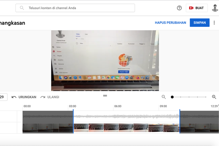 Ilustrasi cara mengedit video di YouTube