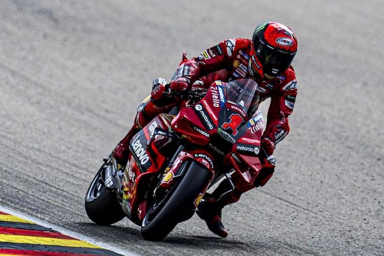 Francesco Bagnaia saat berlaga pada MotoGP Jerman 2023