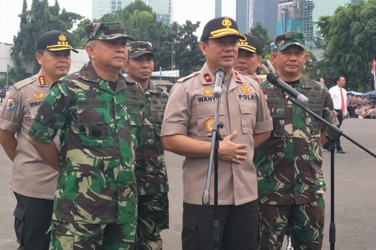 Wakapolda Metro Jaya Bigjen Wahyu Hadiningrat usai memimpin apel persiapan Asian Para Games, Rabu (5/8/2018).