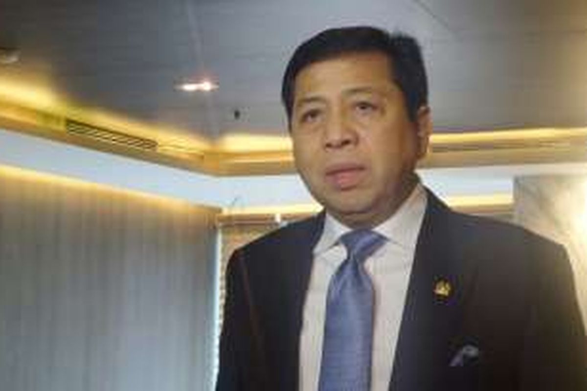 Ketua DPR RI Setya Novanto di Kompleks Parlemen, Senayan, Jakarta, Kamis (5/1/2017)