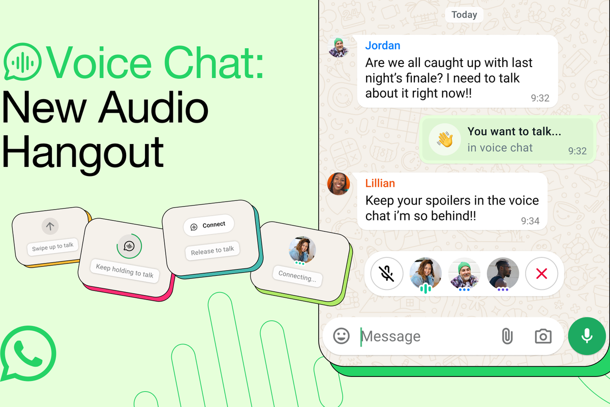 Ilustrasi fitur voice chat di WhatsApp