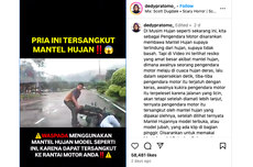 Video Pengendara Motor Jatuh karena Jas Hujan Ponco Menyangkut Rantai