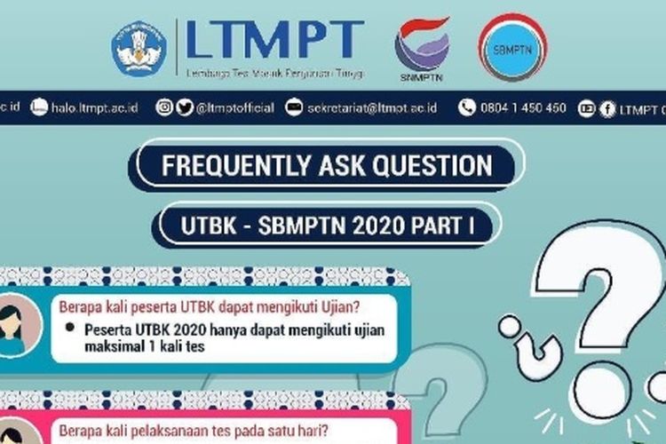 Pertanyaan Paling Sering Ditanyakan Peserta UTBK-SBMPTN 2020