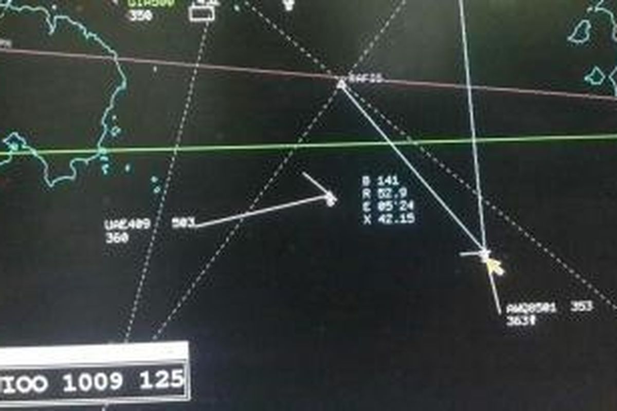 Bocoran data radar terakhir dari pesawat AirAsia berkode penerbangan QZ8501 sebelum hilang kontak pada Minggu (28/12/2014) pagi.