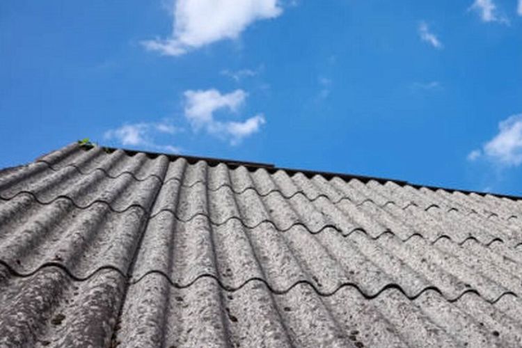 Ilutrasi genteng asbes. 