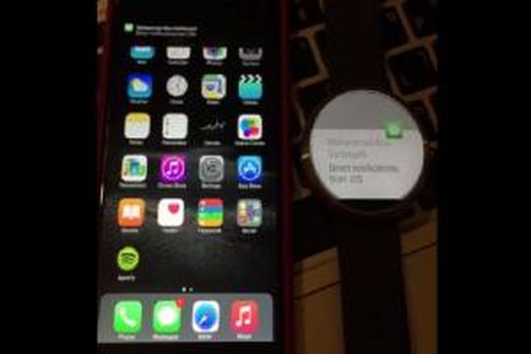 Notifikasi iPhone dapat diakses melalui Android Wear dengan menggunakan ANSC