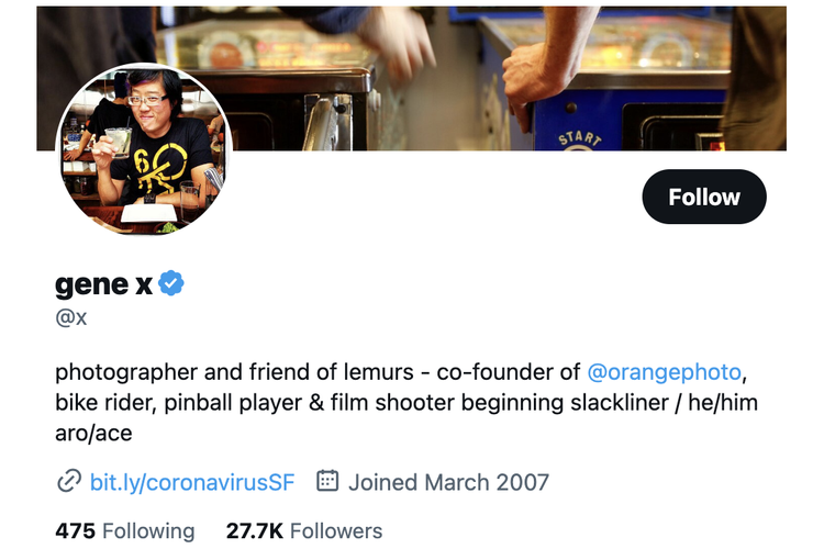 Akun Twitter @X awalnya dimiliki oleh pengguna bernama Gene X Hwang. Namun di tengah langkah rebranding Twitter, Elon Musk tiba-tiba mengambil alih @X, menggantikan akun resmi @Twitter.