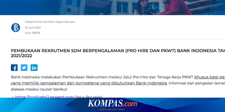 Bank Indonesia Buka Puluhan Lowongan Kerja, Ini Jadwal ...