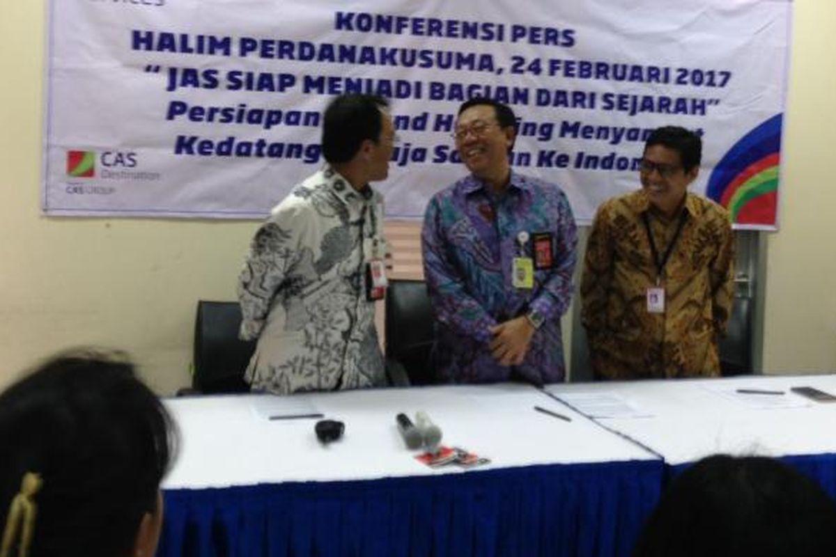 Konferensi Pers PT JAS Tbk di Kantor Kargo Bandara Halim Perdanakusumah Jakarta, Jumat (24/2/2017). 