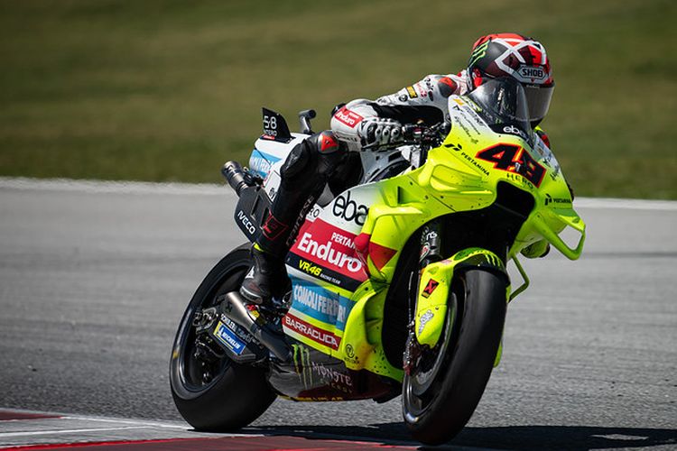 Fabio Quartararo saat berlaga pada MotoGP Catalunya 2024