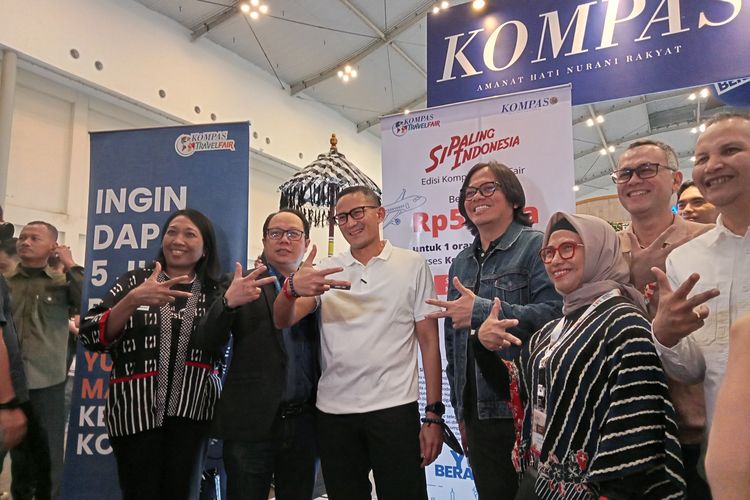 Menteri Pariwisata dan Ekonomi Kreatif Sandiaga Salahuddin Uno di Kompas Travel Fair 2023.