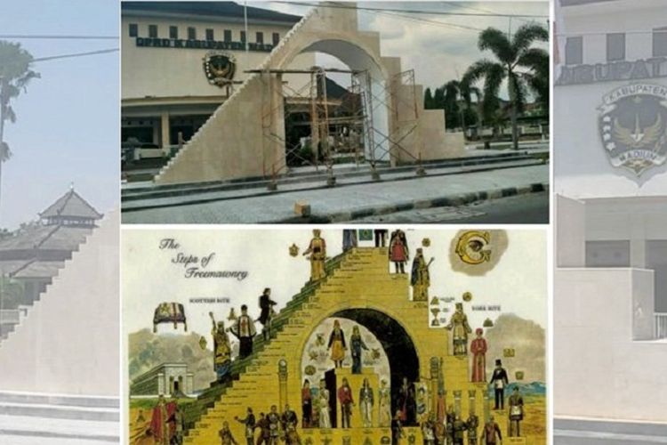 Dianggap Mirip Tangga Freemasonry Tugu Demokrasi Didesain