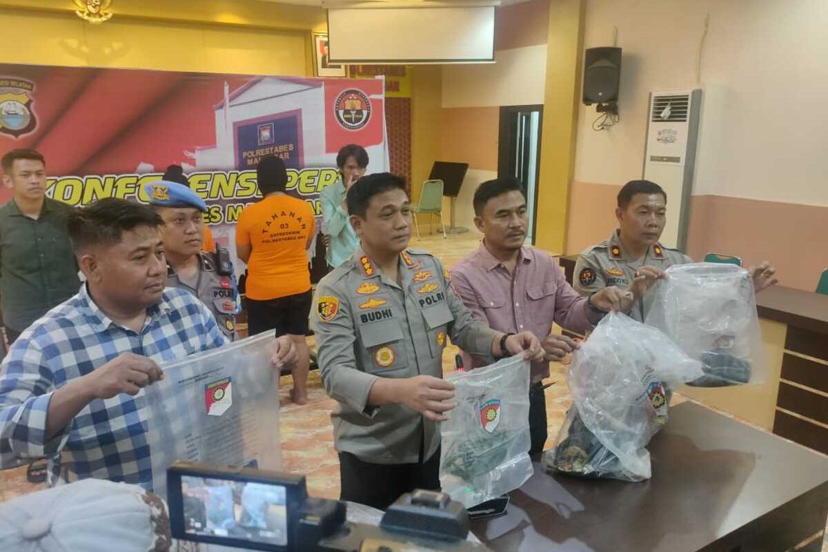 Polrestabes Makassar merilis kasus penculikan dan pembunuhan bocah 11 tahun, Selasa (10/1/2023).