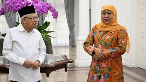 Khofifah Temui Ma'ruf Amin, Laporkan Acara HUT Ke-78 Muslimat NU